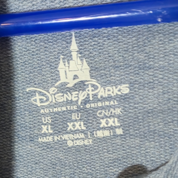 Disney Parks XL Mickey & Minnie Mouse Blue Casual Cowl Neck Pullover Sweatshirt - Picture 4 of 12